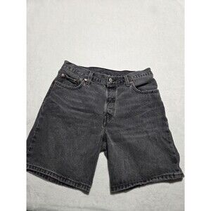 Levi's 501 Womens Size 29 Shorts Black  Denim Mid Rise Button Fly